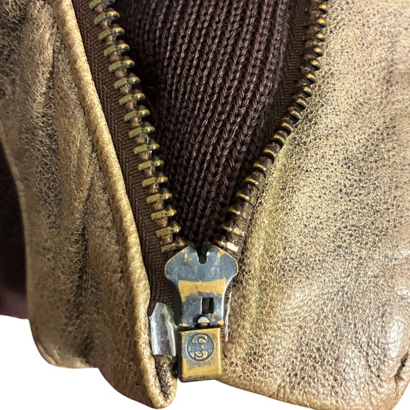 VTG Men's Goatskin Leather Flying Tiger Bomber Jacket Brown Thinsulate 42L USA - Picture 9 of 11